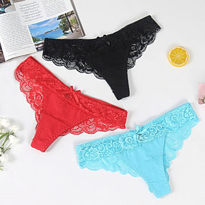 3pcs Sexy Lace Brazilian Panties