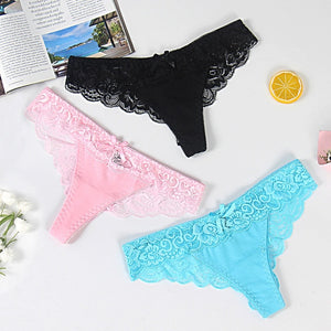 3pcs Sexy Lace Brazilian Panties