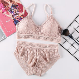 Soft Flower Bra Set