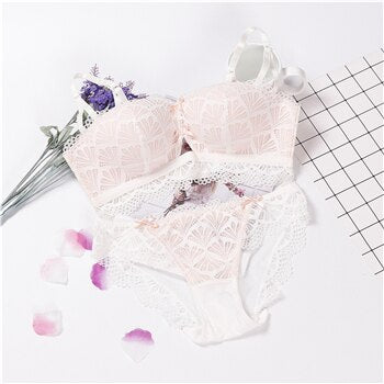 Flowers Lace Bra Set