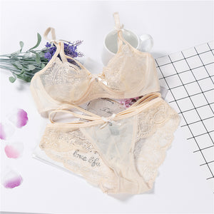 Transparent Cute Bra Set