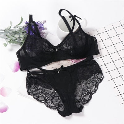 Transparent Cute Bra Set