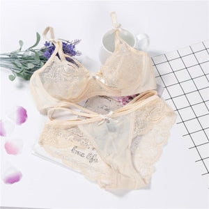 Transparent Cute Bra Set